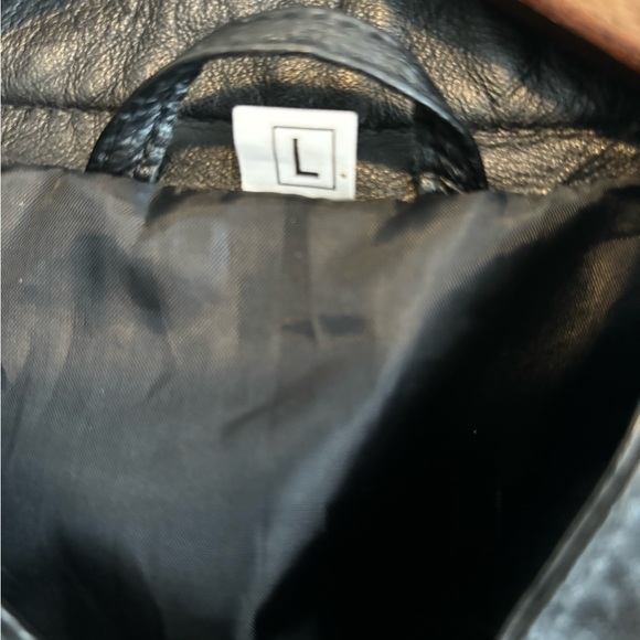 NWOT WOMENS BlACK BIKER LEATHER SHEEPSKIN ZIPPERED RIDING JACKET SZ L - Picture 8 of 16